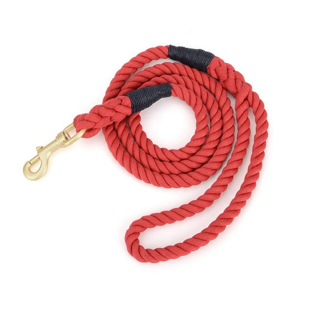Cotten Dog Rope Leash, 150cm Thick Strong Rope Lead for Small Medium Large Breed Dogs (Maroon)