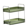 thumbnail image 4 of Organizador de escritorio de 2 niveles con soporte para cosméticos y maquillaje, gran capacidad de drenaje. Rejilla de drenaje verde, 4 of 9