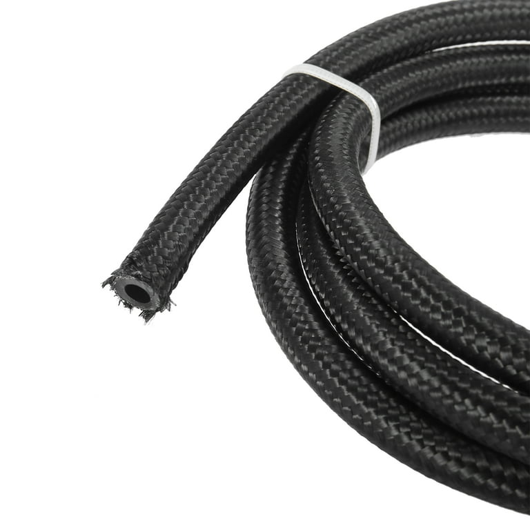 AN4 1/4 20ft CPE Fuel Line Hose Nylon Stainless Steel Car Engines Braided  Tube Black