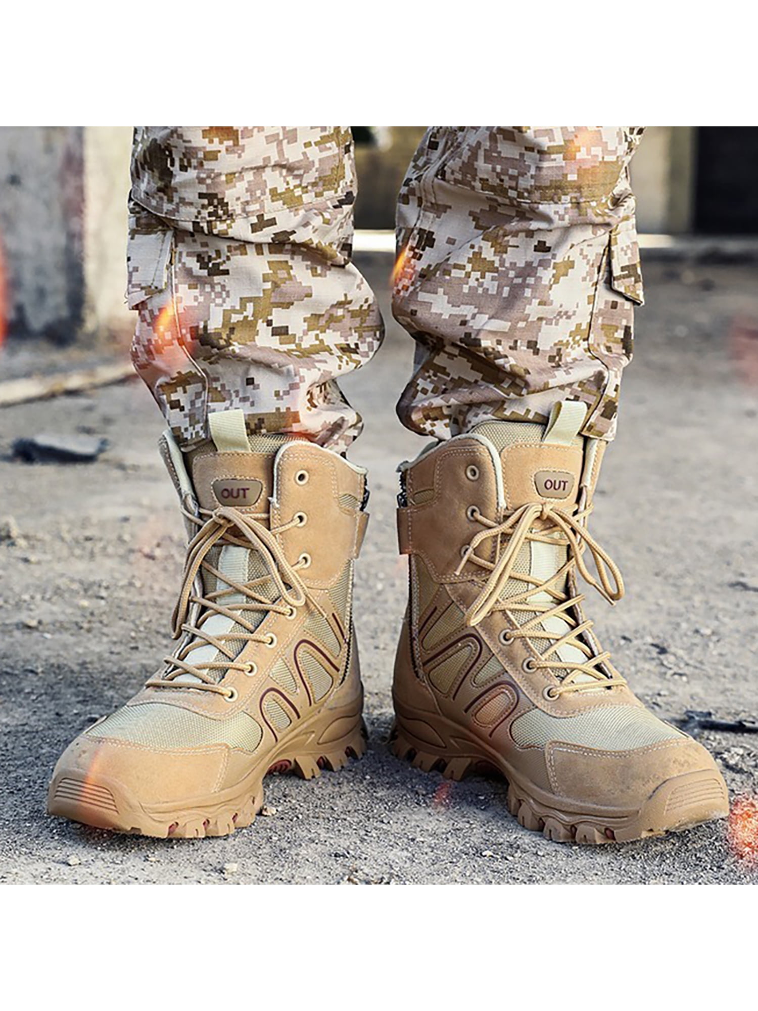 Mens Outdoor Tactical Boot Military Army Combat Patrol Work Boots Hunting Shoes 