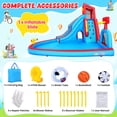 thumbnail image 7 of Veeboto 8 in 1 Water Slide with Blower，Outdoor/Indoor Inflatable Bouncy House with Slide, Pool, Climbing Wall, Basketball Hoop, Soccer Goal, Water Cannon, Tunnel, Water Park for Big Kids, 7 of 7
