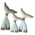 thumbnail image 4 of 3 figuras de madera con colas de ballena, estatuas, manualidades, decoración, ilustraciones, adornos, animales Marrón Blanco, 4 of 9