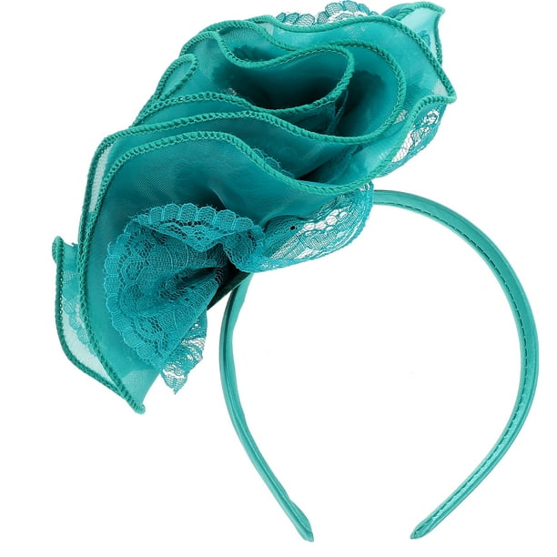 KAKOWELY Diadema de flores de encaje grande vintage para boda, diadema de flores para novia, diadema de encaje floral
