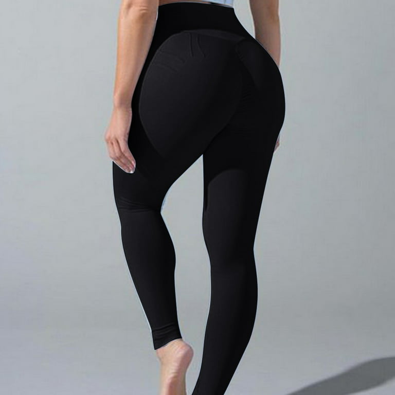 JWZUY Women Seamless Butt Lifting Leggings High Waist Workout Yoga Pants  Slim Fit Leggings Blue M 