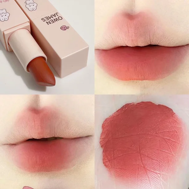 Heallor-pintalabios mate de larga duración, bálsamo tinte de labios rojo brillante, hidratante, terciopelo, Nude, realza el cutis
