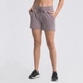 thumbnail image 2 of Pantalones cortos de yoga de cintura alta para actividades al aire libre, ocio, para correr, fitness, deportes, pantalones de tres puntos para mujer, 2 of 6