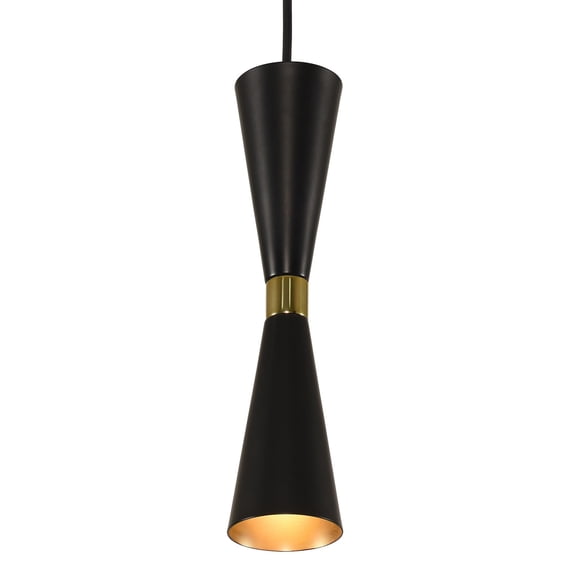 Kalco 310410BVB Milo 5" Wide Led Mini Pendant - Black / Vintage Brass