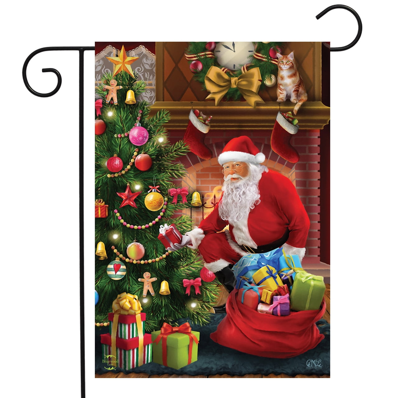 SANTAS BOOTS FILLED with Gifts CHRISTMAS Holiday 12.5" x 18" Small Banner Flag 