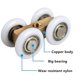 thumbnail image 1 of Rodillo de polea colgante de cuatro ruedas de cobre para cuarto de ducha, puerta deslizante de vidrio para baño, rodamiento impermeable, grúa, puerta de baño Banban, 2 uds. ShuxiuWang 8390613657107, 1 of 1