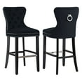 thumbnail image 2 of WestinTrends Wordford 29" Tufted Velvet Bar Stool (Set of 2), Black/ Black, 2 of 11