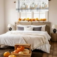 thumbnail image 3 of Kitchen Curtain Valances for Windows,Fall Retro Pumpkin Orange Maple Leaf Rod Pocket Small Valance Grey Stripe Happy Thanksgiving, 3 of 9