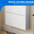 thumbnail image 3 of DEXTRUS Wall Mount Shoe Cabinet with 4 Flip Drawers, Metal Shoe Storage Rack, White, 3 of 8