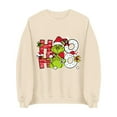 thumbnail image 4 of Reindeer Christmas Sweatshirt Women Ugly Christmas Sweater Printed Long Sleeve Graphic Holiday Pullover Beige Small, 4 of 4