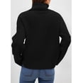 thumbnail image 5 of Suéter PRETTYGARDEN 2025 de corte holgado con cuello alto negro M, 5 of 5