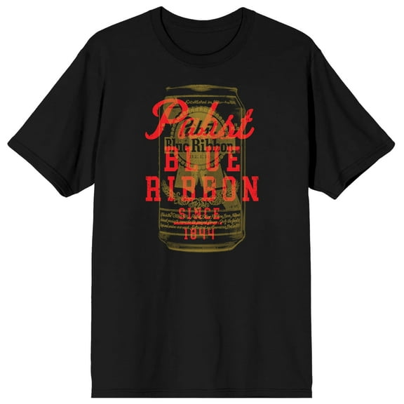 Pabst Blue Ribbon Foaming Mug and Logo Men's Black Graphic Tee-Medium