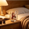 thumbnail image 3 of Decorr 3.9x3 Inch Christmas Embossed Art Stemless Wine Glasses, Santa Pattern Glass Cups, Decorative Clear Glass Tumbler for Holiday Tabletop Party Bar Home Decor Gifts, 3 of 6