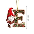 thumbnail image 3 of romoty Personalized Christmas Letter E Ornaments, Cute Gnome Kitten Initial Pendants, 2D Flat Acrylic Monogram Tree Car Mirror Decor, 3 of 6