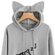 thumbnail image 5 of Sonducket Camisa con capucha de mujer con estampado de gato de dibujos animados de corte holgado Sudadera con capucha de manga larga con cuello de Prendas para la parte del cuerpo gris claro S Sonducket FS9881-16, 5 of 5