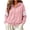 Pink, variant on Ghalytn Women's Full Zip Hoodie Jacket, Long Sleeve Striped Drawstring Hooded Sweatshirt with Kangaroo Pocket
