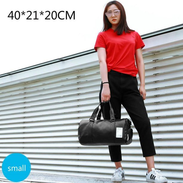 Bolsa de gimnasio de cuero para hombre y mujer, bolsa deportiva seca y húmeda para entrenamiento de zapatos, Fitness, Yoga, equipaje de viaje, bolsa deportiva de hombro Fivean unisex