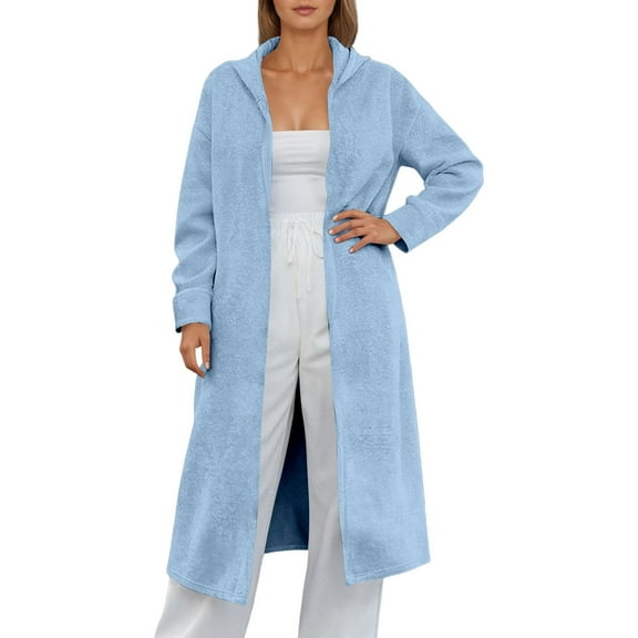 TIANZEN Fall/Winter Long Hooded Knit Cardigan – Stylish And Warm Outerwear With Pockets 6x Women Winter Jacket Winter Jackets for Women plus Size plus Size Women Jackets Winter