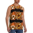 thumbnail image 2 of Balery Sunflower Gnomes and Bees Men's Sleeveless Muscle Shirts Workout Tank Top, Moisture Wicking, Odor Protection-XX-Large, 2 of 8
