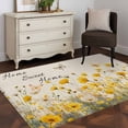 thumbnail image 3 of 3'x5' Area Rugs, Spring Yellow Floral Indoor Outdoor Area Rug for Living Room Bedroom, Farmhouse Country Flower Butterfly on Linen Bathroom Rugs Kitchen Floor Carpet Mats Home Decor Aesthetic, 3 of 8
