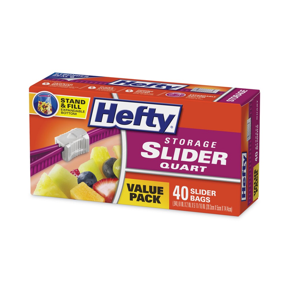 Hefty 00R88075 1 qt. 1.5 mil. 8 in. x 7 in. Slider Bags - Clear (40/Box) - image 3 of 5