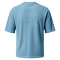 thumbnail image 6 of Men'S Waffle Knit Henley Shirts With Chest Pocket Short Sleeve Casual Loose Fit Breathable Tops For Workout And Daily Activities,Light Blue,S, 6 of 7