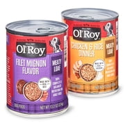 Ol' Roy Filet Mignon Flavor and Chicken and Rice Flavor Wet Dog Food Variety Pack, 13.2 oz Cans, 24 Pack