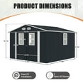 thumbnail image 7 of Olurrisa 8x8 FT Outdoor Storage Shed with 4 Windows & Lockable Door, Dark Gray Metal Garden Shed, Waterproof Tool Shed for Backyard, Patio & Lawn Equipment, 7 of 7