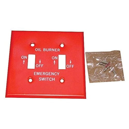 Red Metal Emergency GAS Burner Wall Plate Cover 2-Gang Toggle Switch 10 pc 