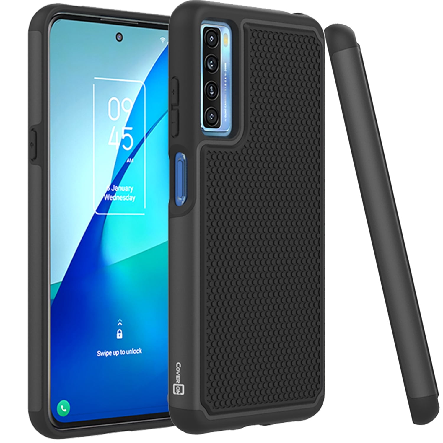 Black Crystal Clear Full Body Scratch-Resistant Shockproof Bumper Rugged Heavy Duty Hybrid Protective Phone Cover for TCL 20 Pro 5G TCL 20 Pro 5G Case 