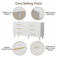 thumbnail image 3 of Lofka Dresser for Bedroom with 6 Drawers, Wooden Chest  with Metal Handle for Living Room, White, 3 of 8
