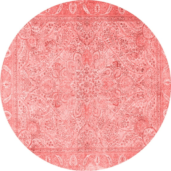 Ahgly Company Indoor Round Oriental Red Traditional Area Rugs, 4' Round