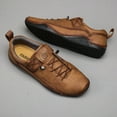 thumbnail image 5 of Mens Lace Up Casual Shoes Lightweight Walking Oxfords Comfortable Non-slip Driving Shoes Breathable and Fashionable Brown 6.5 US, 5 of 7
