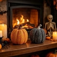 thumbnail image 5 of Halloween Pumpkin Witch Basket Woven Decor Candy Bowl Rattan Ornament Spooky Tabletop Storage Container Mantel Fireplace Dining Table Window Sill Party Decoration Fall Home, 5 of 6