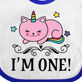 thumbnail image 4 of Inktastic First Birthday Unicorn Cat Girls Girls Baby Bib, 4 of 4