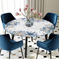 thumbnail image 5 of Elastic Fitted Round Tablecloth, Starfish Coastal Waterproof Stretch Table Cover for 36"-44" Tables, Nautical Eucalyptus Leaves Summer Ocean Washable Outdoor Tablecloths for Patio, Picnic, Camping, 5 of 9