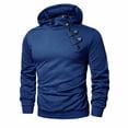 thumbnail image 4 of Hoodies for Men Solid Color Long Sleeve Slim Fit Pullover Sweatshirt Casual Fashion Button Zipper Open Close Gym Sports Sweatshirt Warm Fall Winter Top, 4 of 6