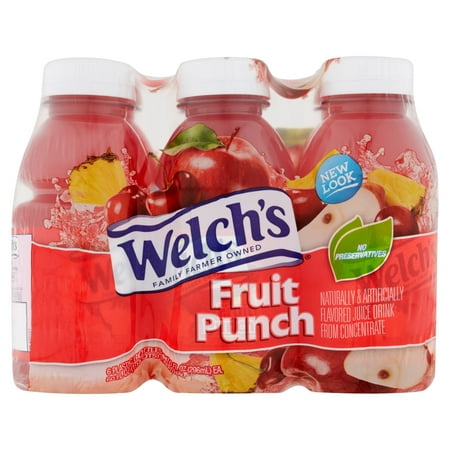 (4 Pack) Welch's Juice, Fruit Punch, 10 Fl Oz, 6