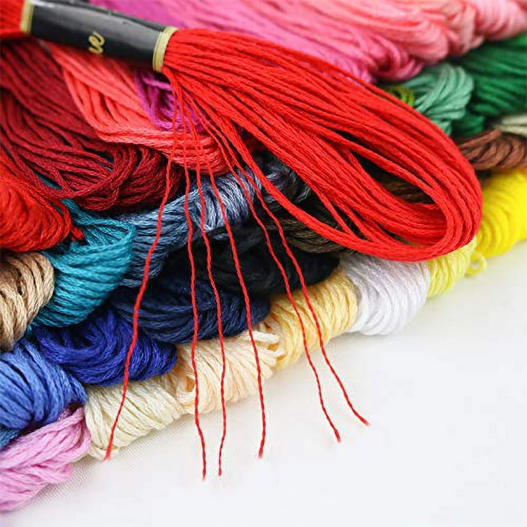 Xlsfpy Black Embroidery Floss, 24 Skeins Embroidery Thread Friendship Bracelet String, Cross Stitch Threads Hair Wrap Yarn
