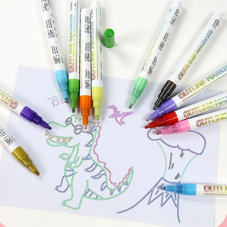 Highlighter Marker On Paper Marker Pen For Highlight, Dual-Line