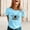 Blue, variant on Graphic Tees for Women's T-Shirts Short Sleeve O Neck Top for Everyday Wear Lightweight Casual Tee Stylish Graphic Print Comfortable Versatile Women’s Apparel Blue XL