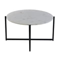 thumbnail image 5 of Ivy 30 Inch Marble Top Round Coffee Table with Metal Frame White and Black - Saltoro Sherpi, 5 of 7
