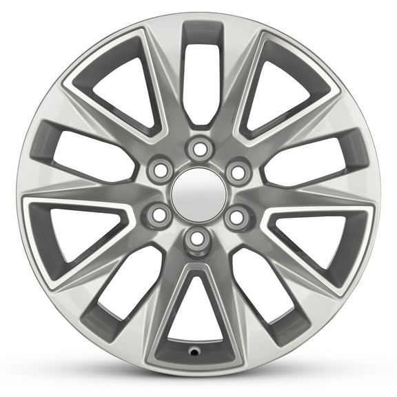 For 1999-2022 GMC Sierra 1500 20 Inch Machined Face with Painted Inlay Silver Rim - OE Direct Replacement - Road Ready Car Wheel