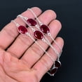 thumbnail image 4 of Pink Rubellite 925 Sterling Silver Jewelry Oval Gemstone Necklace 36" VJ 255, 4 of 4