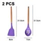 thumbnail image 2 of Juego de utensilios de silicona antiadherente con mangos de madera de acacia - Juego de utensilios de cocina de silicona de 2 piezas Namotu CPB-US-YYM853-1, 2 of 5