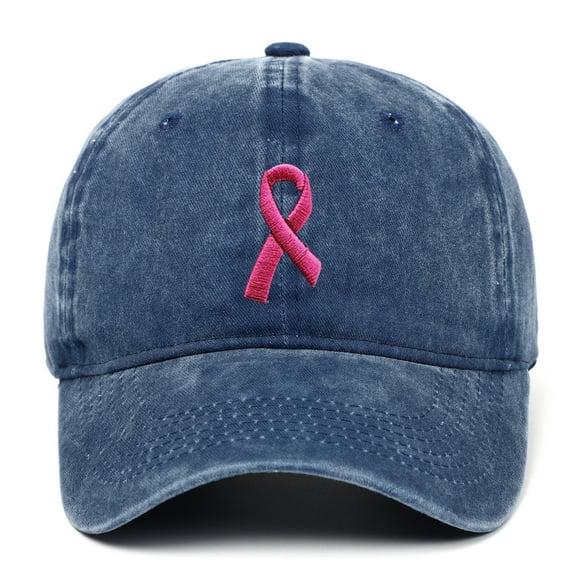 WMTBSRSW Breast Cancer Awareness Hat for Women, Embroidered Pink Ribbon Logo Baseball Hat Cap