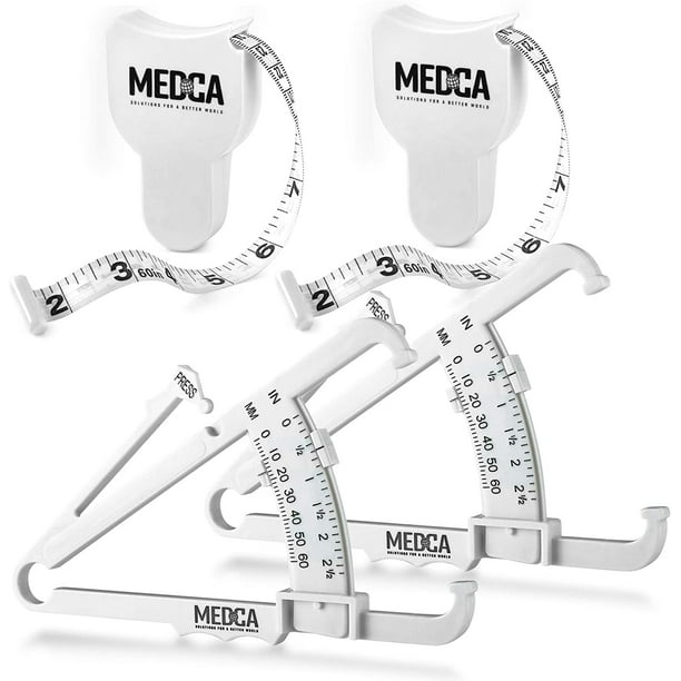 MEDca Body Tape Measure and Skinfold Caliper for Body 4 Piece Set